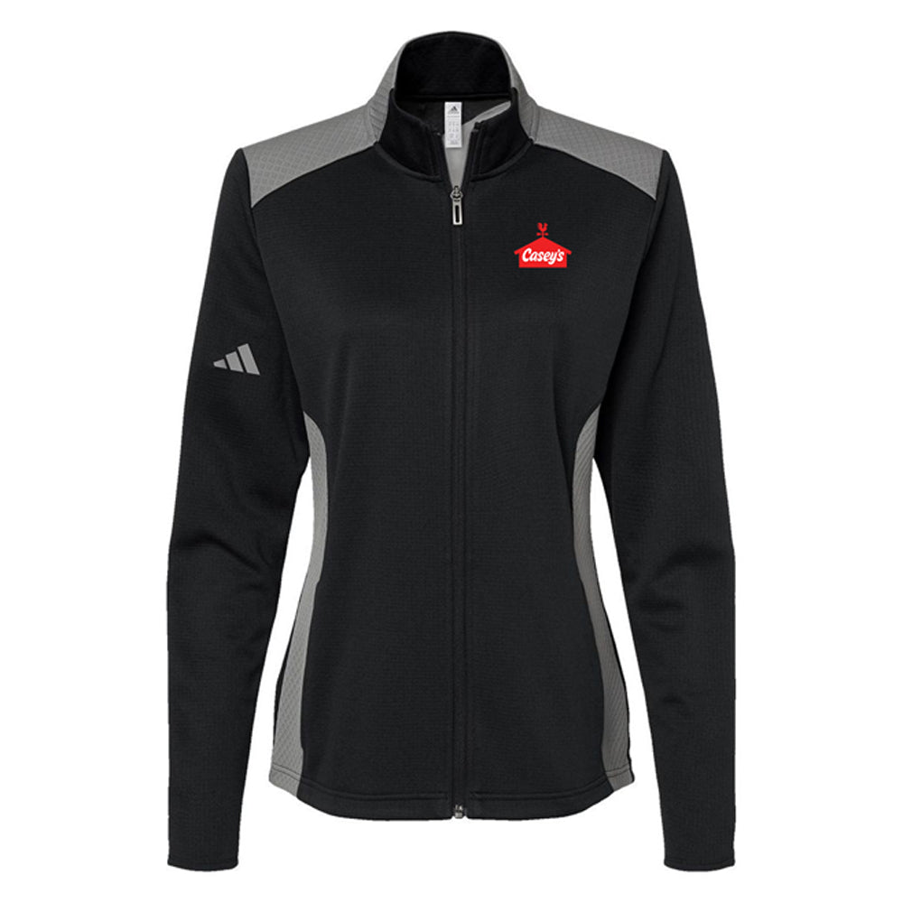 Adidas Women's Textured Mixed Media Full-Zip Jacket