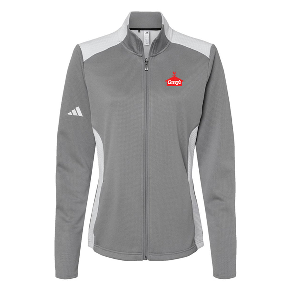 Adidas Women's Textured Mixed Media Full-Zip Jacket