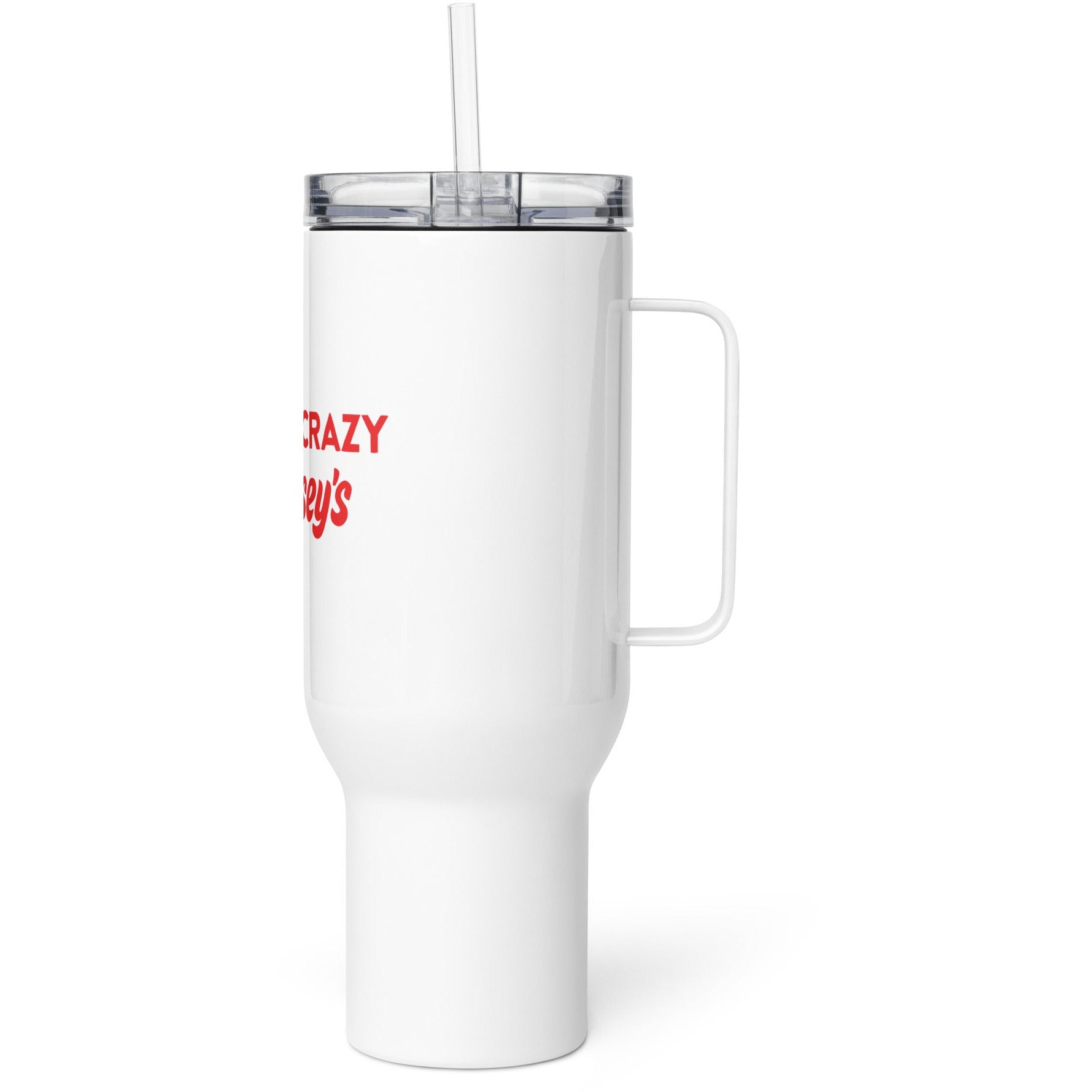 Travel mug with a handle